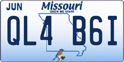 MO license plate QL4B6I
