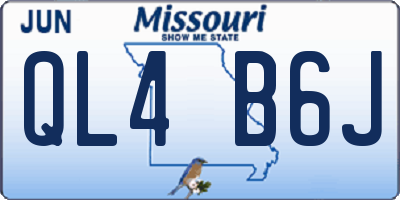 MO license plate QL4B6J