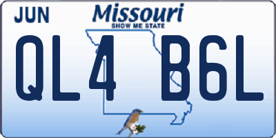 MO license plate QL4B6L