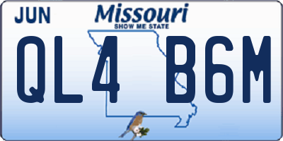 MO license plate QL4B6M
