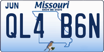 MO license plate QL4B6N