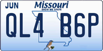 MO license plate QL4B6P