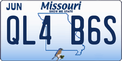 MO license plate QL4B6S