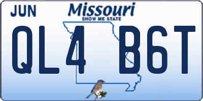 MO license plate QL4B6T