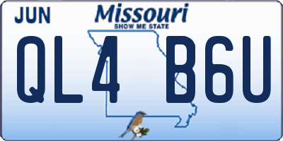 MO license plate QL4B6U