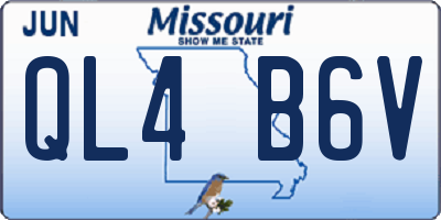 MO license plate QL4B6V