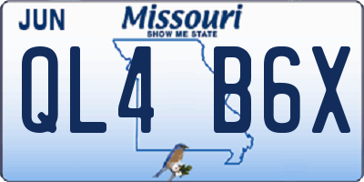 MO license plate QL4B6X