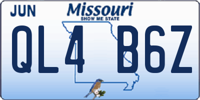 MO license plate QL4B6Z