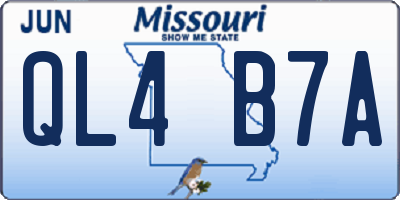 MO license plate QL4B7A