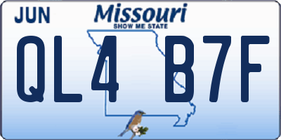 MO license plate QL4B7F