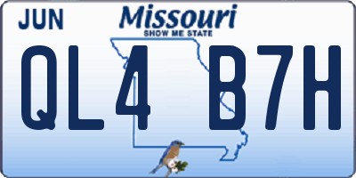 MO license plate QL4B7H
