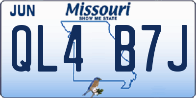 MO license plate QL4B7J