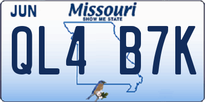 MO license plate QL4B7K
