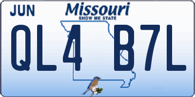 MO license plate QL4B7L