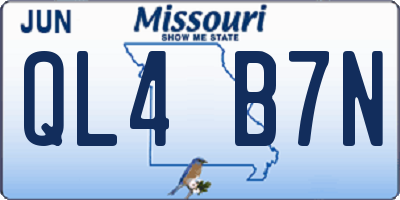 MO license plate QL4B7N