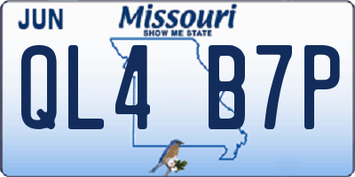MO license plate QL4B7P