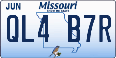 MO license plate QL4B7R