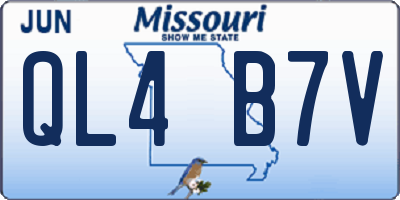MO license plate QL4B7V