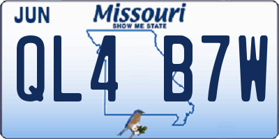 MO license plate QL4B7W