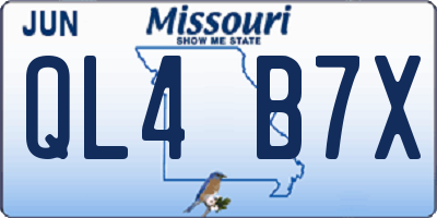 MO license plate QL4B7X