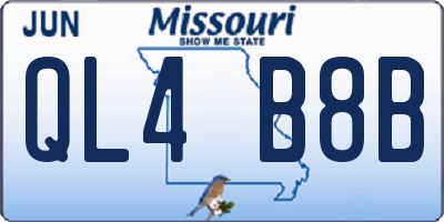 MO license plate QL4B8B