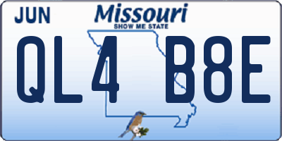 MO license plate QL4B8E