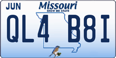 MO license plate QL4B8I