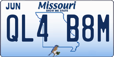 MO license plate QL4B8M