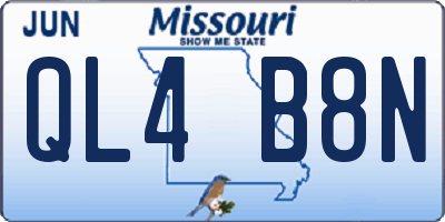 MO license plate QL4B8N