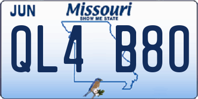 MO license plate QL4B8O