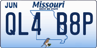 MO license plate QL4B8P