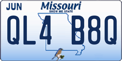 MO license plate QL4B8Q