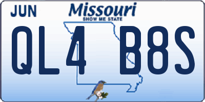MO license plate QL4B8S