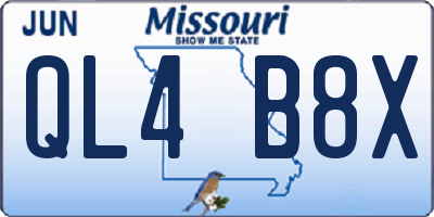 MO license plate QL4B8X