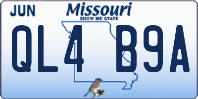 MO license plate QL4B9A