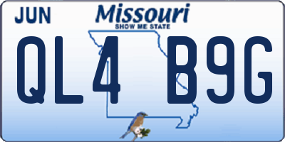 MO license plate QL4B9G