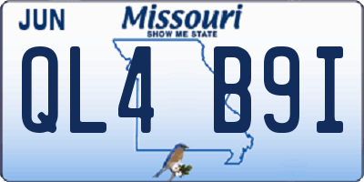 MO license plate QL4B9I