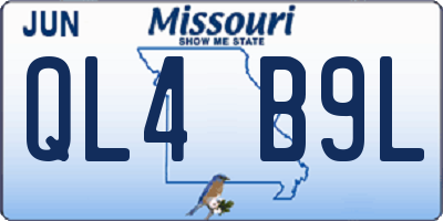 MO license plate QL4B9L