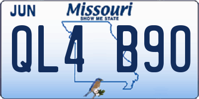 MO license plate QL4B9O