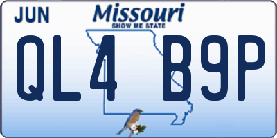 MO license plate QL4B9P