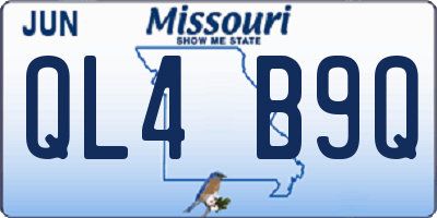 MO license plate QL4B9Q
