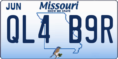 MO license plate QL4B9R