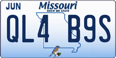 MO license plate QL4B9S
