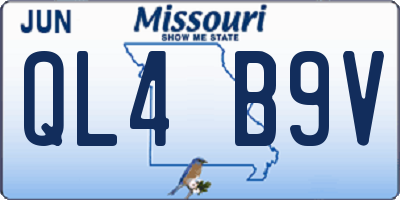 MO license plate QL4B9V