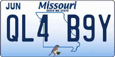 MO license plate QL4B9Y