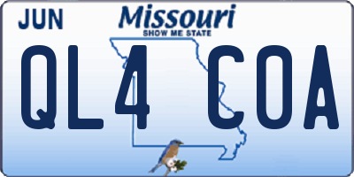 MO license plate QL4C0A