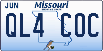 MO license plate QL4C0C