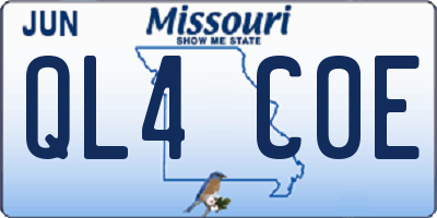 MO license plate QL4C0E