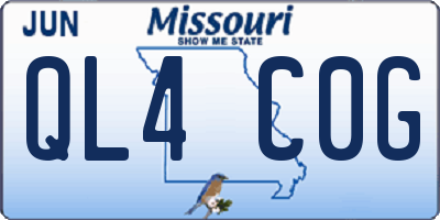 MO license plate QL4C0G