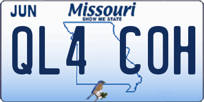 MO license plate QL4C0H